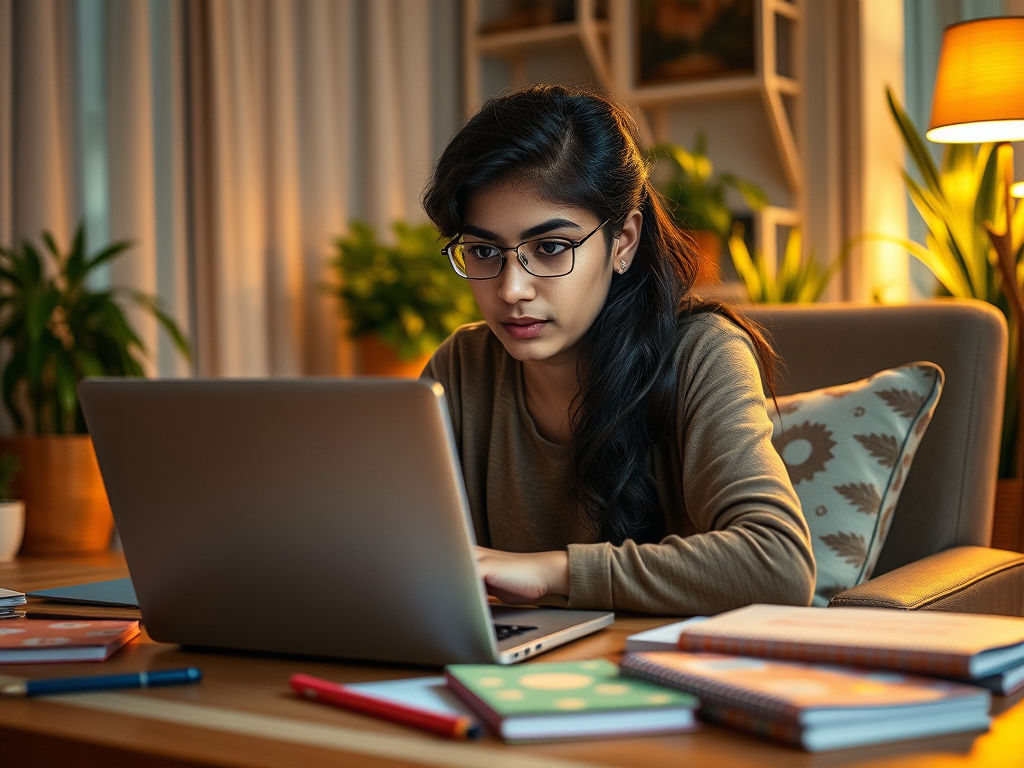 A Student of UGC recognised online MCA degree studying online supported by Omega Education